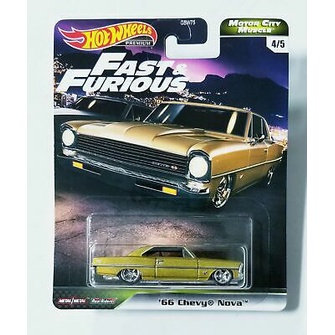 Hot Wheels 66 CHEVY NOVA Fast and Furious FNF F&amp;F Motor City Muscle W Premium Hotwheels Mobil