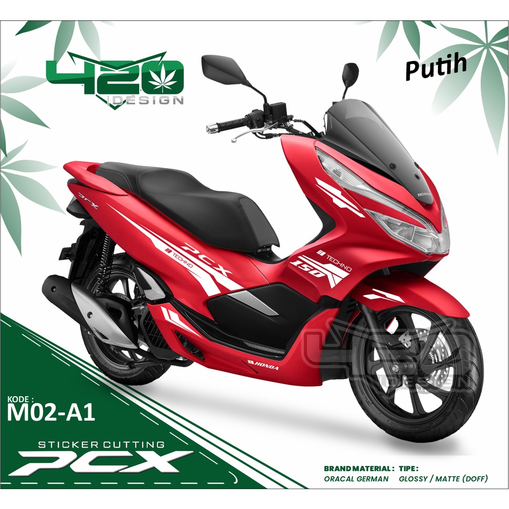 [READY] CUTTING STICKER PCX 150 - AKSESORIS MOTOR PCX  150 LIST VARIASI MOTOR MERAH - KODE PCXM