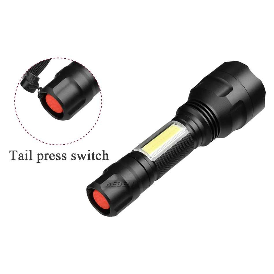 Senter LED Torch Multifungsi Cree XM-L T6 + COB 3800 Lumens - TaffLED C8