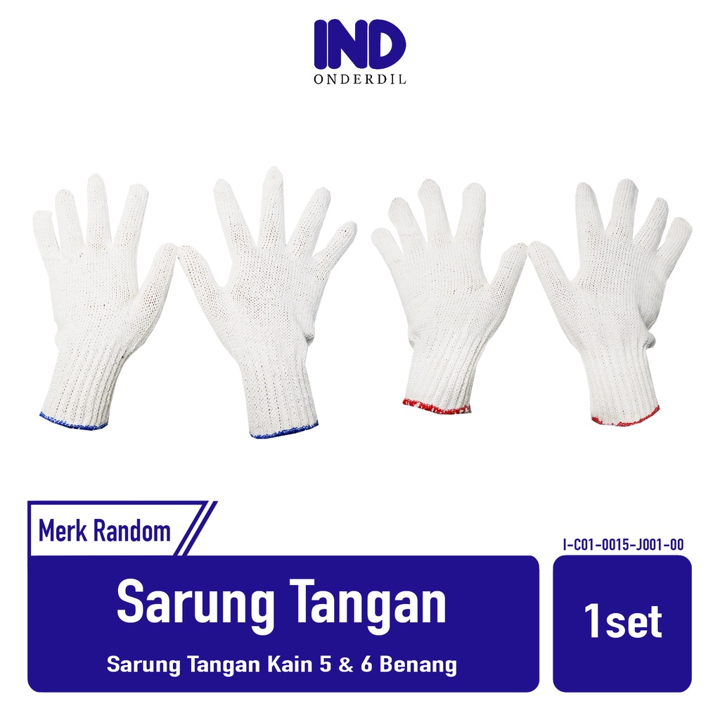 Sarung-Pelindung-Cover Tangan Tebal 5-6 Benang-Jait-Katun 1 Pasang-Set