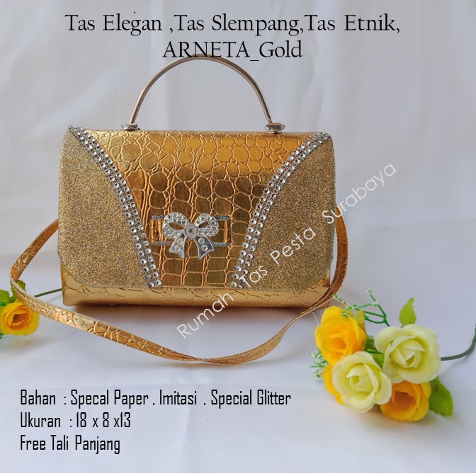 Tas Elegan ,Tas Slempang,Tas Etnik,ARNETA_Gold