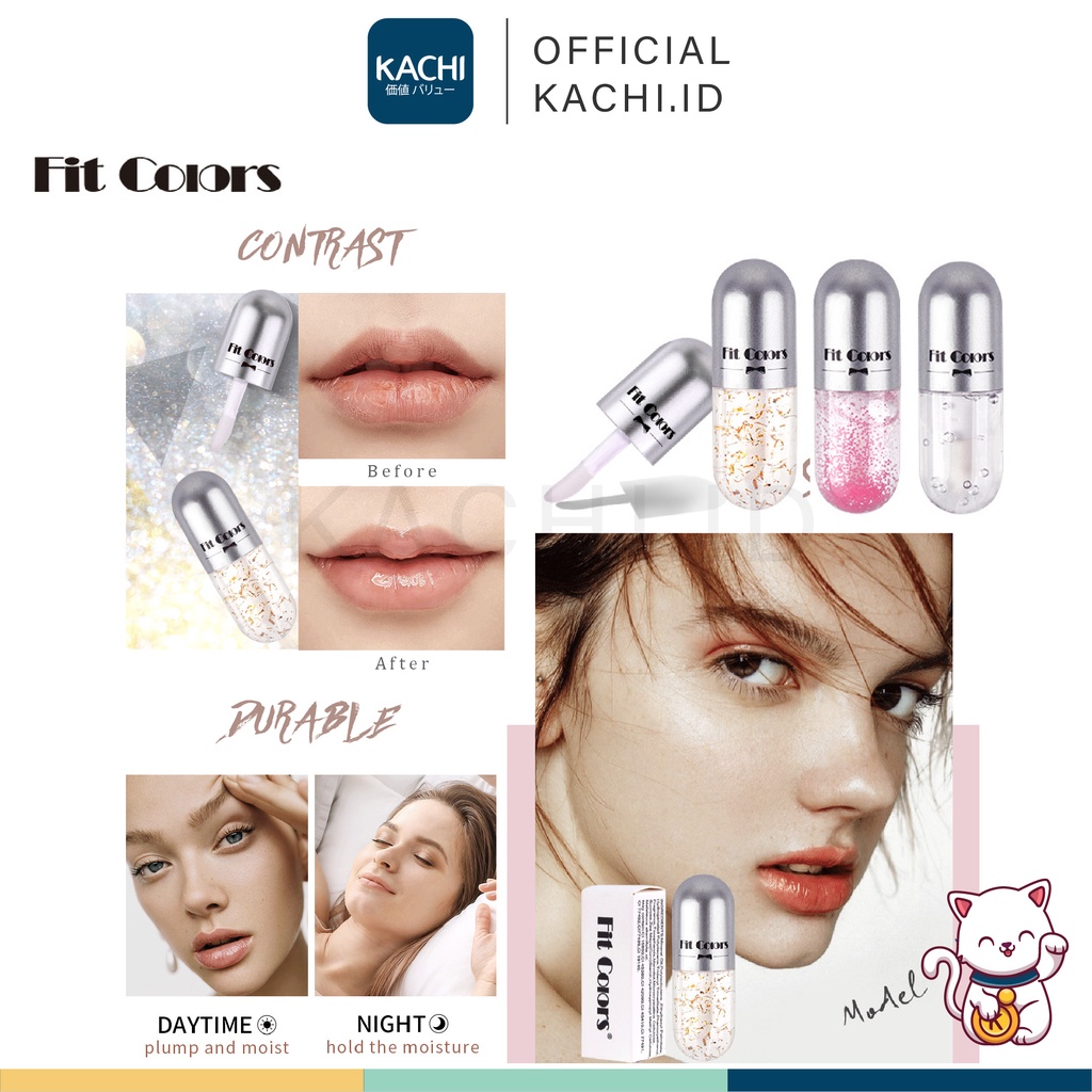 KACHI - FIT COLORS Glitter Capsule Lip Care Moisturising Pelembab Bibir Cantik FC003