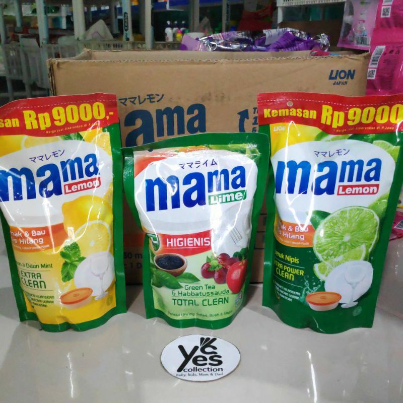 Mama Lemon Sabun Cuci Piring 450 ml Refill Jeruk Nipis Extra Power Clean Hilagkan Lemak bau makanan