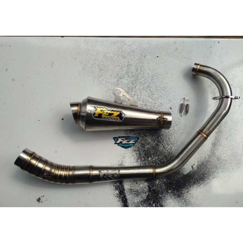 KNALPOT FULLSET KOLONG BAWAH KLX CRF SILINCER KERUCUT BY FEZ RACING EXHAUST