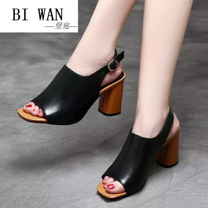 6951Dq Sendal Sandal High Heels Pesta T Strap Permata Cewek W 2492XP Heels Wanita Hh02 Hitam - Hita