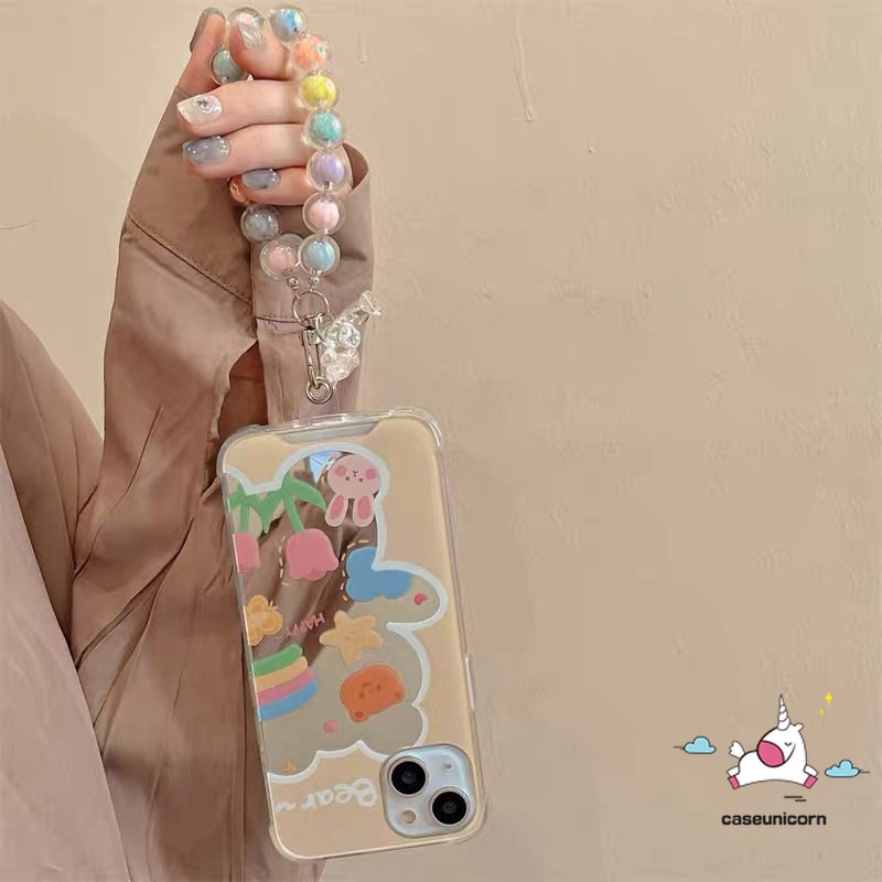 Case Handphone Motif Kartun Beruang Pelangi Untuk iPhone 11 7plus 8plus 7 8 Plus XR X XS Max 11 12 13 Pro Max SE