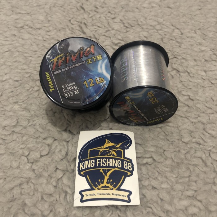 Senar Pancing TRIXSTER Trivia Clear Putih Tali Anti Keriting Murah - 020mm 8lb