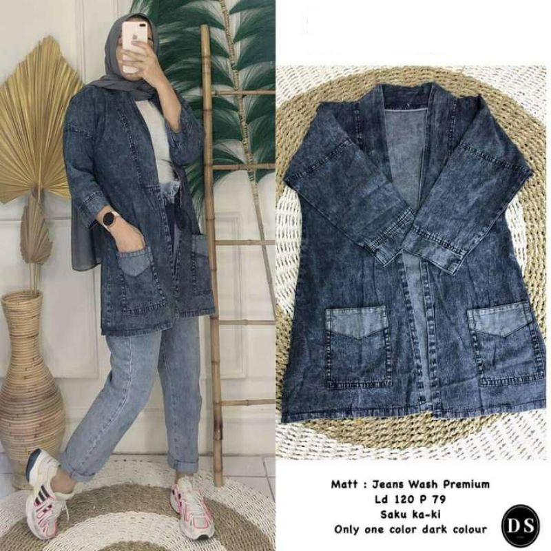 KARDIGAN JEANS / OUTER WANITA / BEST SELLER KARDIGAN JUMBO JEANS