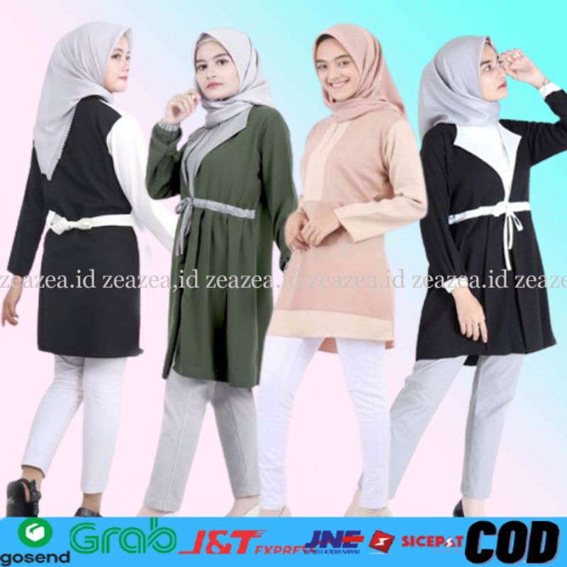 Tunik Atasan Wanita Baju Tunik Remaja Muslim Wanita Kekinian 2020 Murah Terbaru Polos Daania Tunic