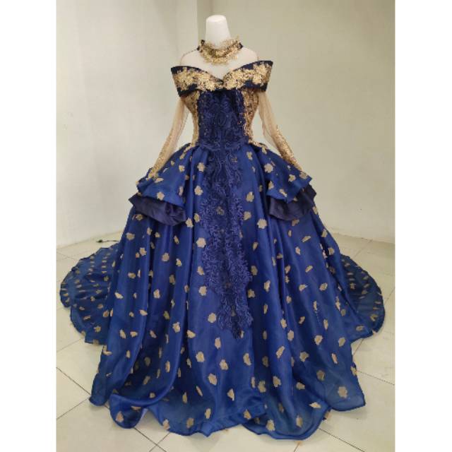 GAUN PENGANTIN ORGANZA MOTIF