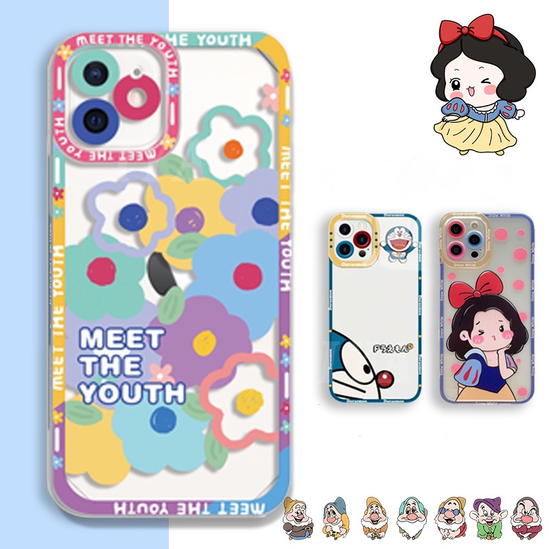 Case Transparan Motif Bunga Snow White Untuk Redmi Note 11 Pro Redmi 10 Note10 Pro 9T Xiaomi Mi 11T POCO M3 X3 GT