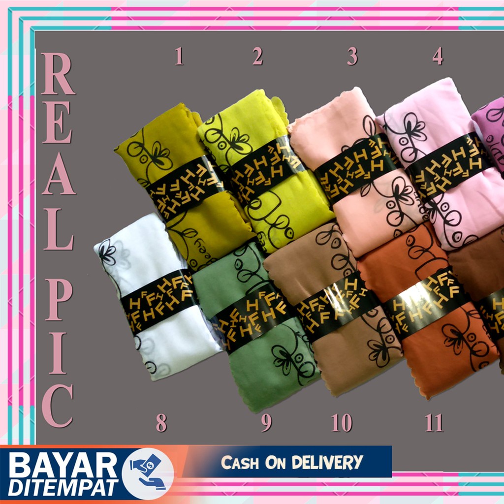 Hijab segi empat bahan voal premium laser cut Halfety Andeey Baru warna Millo Frapucino Lemon