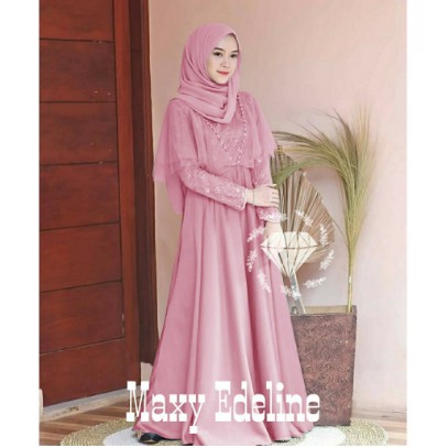 Gamis syari brokat renda gamis butiq mewah pesta premium terbaru baju lebaran 2021 promo murah