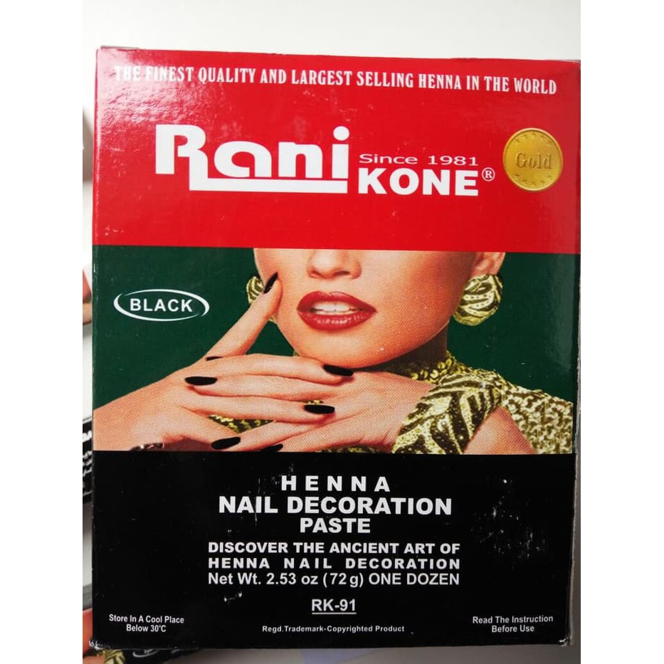 PROMO RANI KONE HENNA KUKU HITAM KUTEK ARAB HENA Shopee