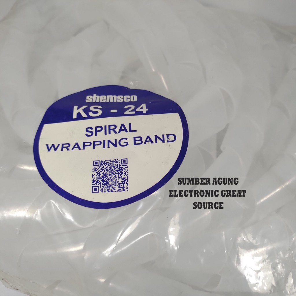 Kabel Spiral KS24 Pelindung Kabel Pembungkus Kabel Besar 24mm Putih Bening