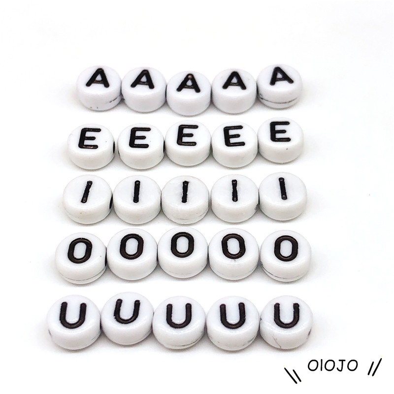 100 Pcs Diy Huruf Manik Alphabet 6 Mm Mainan Pendidikan Anak-anak Bagian Buatan Tangan- olo