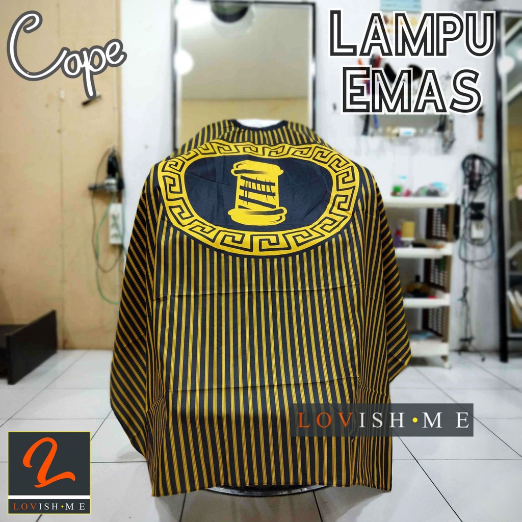 Cape Barber Lampu Emas / Kep / Kip Barbershop dan salon - ukuran extra bahan lembut dan adem