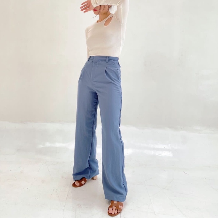 Kayla Pants / Celana Kulot Panjang / Wide Pants / Celana Panjang / Celana Panjang Murah / Baggy Pants / Kulot Panjang Murah / Kulot Linen / Celana Katun / Katun Linen Universal