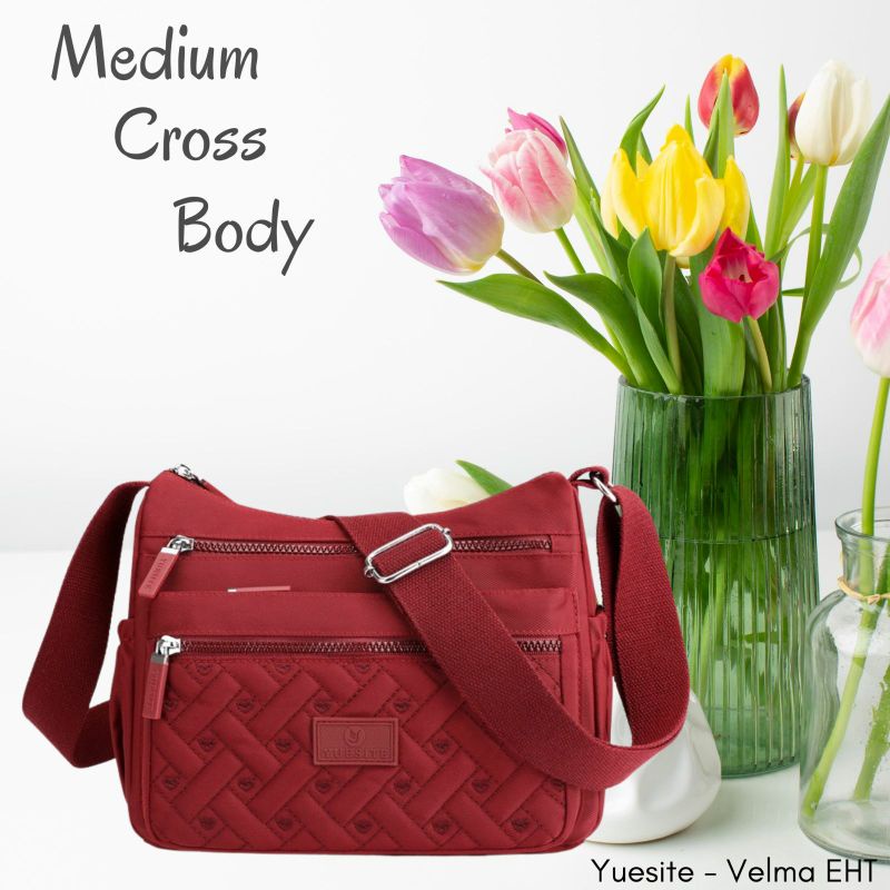 TAS SELEMPANG WANITA POLOS BORDIR YUESITE VELMA ORI CROSSBODY