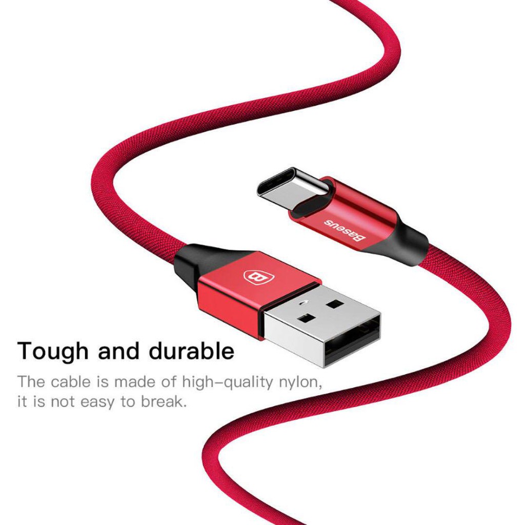 BASEUS ORIGINAL Kabel Data Yiven Type C USB 120CM  Fast Charging Quick Charge 3A Cable Casan Charger