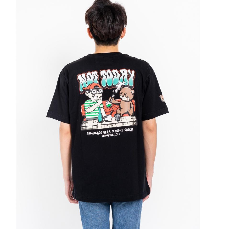 [PRODUK YARD0] T-Shirt Anchorage Bear x Dochi Sadega NOT TODAY Black | kaos Tee MKE