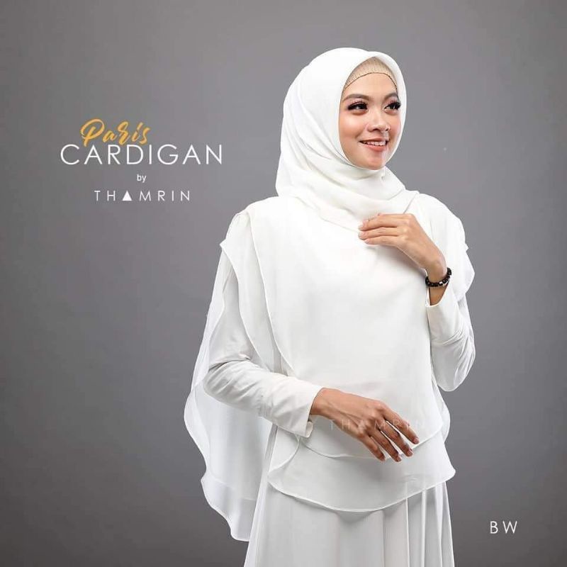 COD BEST SELLER Hijab Jilbab Instan Khimar Syari Putih Tulang Bw Terbaru Model Paris Cardigan Murah 