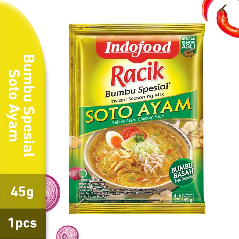 

INDOFOOD BUMBU RACIK SOTO AYAM 45 GR AYES TOSERBA