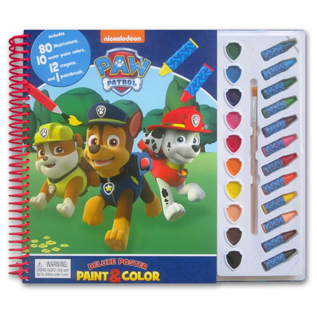 

BUKU IMPORT PAW PATROL DELUXE POSTER PAINT & COLOR BOOK 80 PAGES