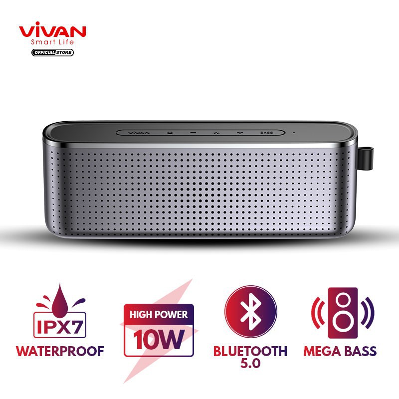 Speaker Bluetooth Vivan VS10 HI-Fi Portable Waterproof IPX7 10W Mega Bass Garansi Resmi 1 Tahun