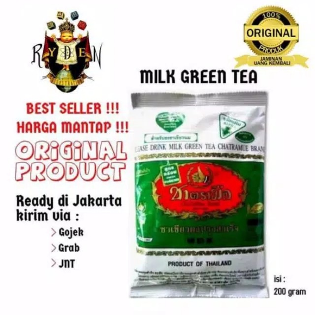 

Teh hijau green tea thailand chatramue 200gr halal