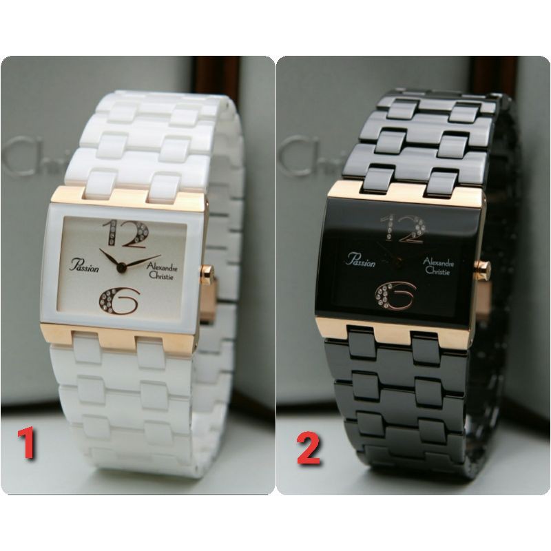 ORIGINAL GARANSI RESMI 1 TAHUN JAM TANGAN WANITA ALEXANDRE CHRISTIE CEWEK ANALOG CERAMIC ARLOJI WATC