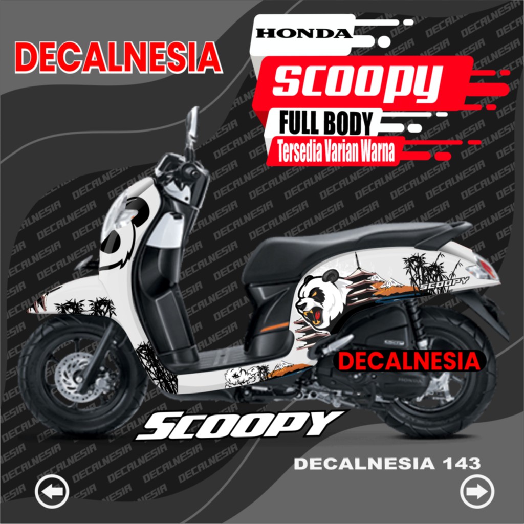 Decal Full Body Scoopy Variasi Stiker Scoopy - Sticker Scoopy Decal Scopy 2018 2019 2020 Motif Panda