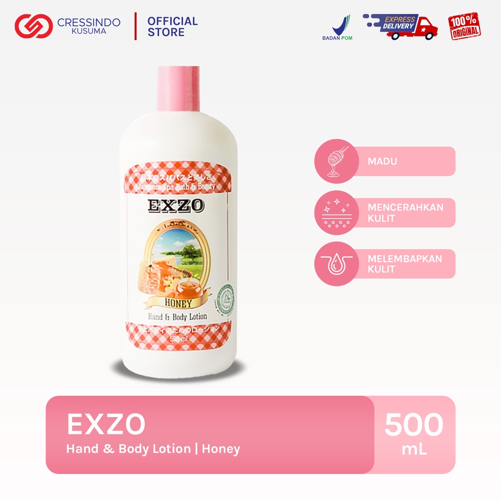 EXZO Hand & Body Lotion Honey - Japanese Spa Bath & Beauty 500ml