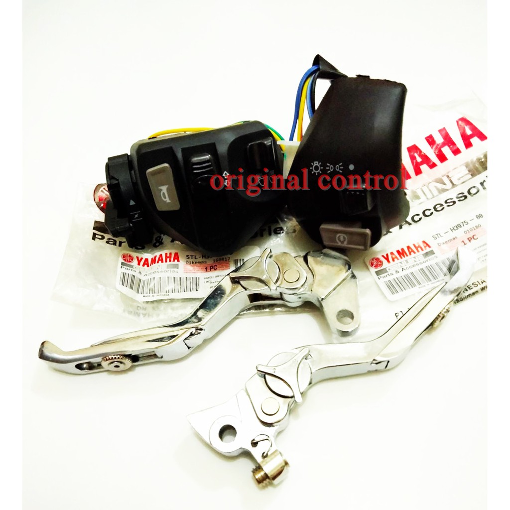 Saklar set kanan kiri Mio sporty Mio smile+handel set kanan kiri full CNC Chrome model Setelan