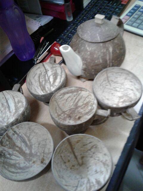 Cangkir Kopi Set Batok Kelapa