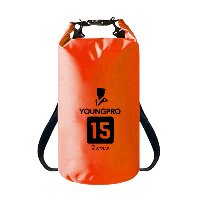 TAS DRYBAG RANSEL 15L 2 STRAPS - TAS ANTI AIR 15L WATERPROOF DRY BAG WITH ZIPPER POCKET