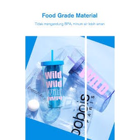 Tumbler Botol Minum 640ml Transparent Straw Cup Samono SC001