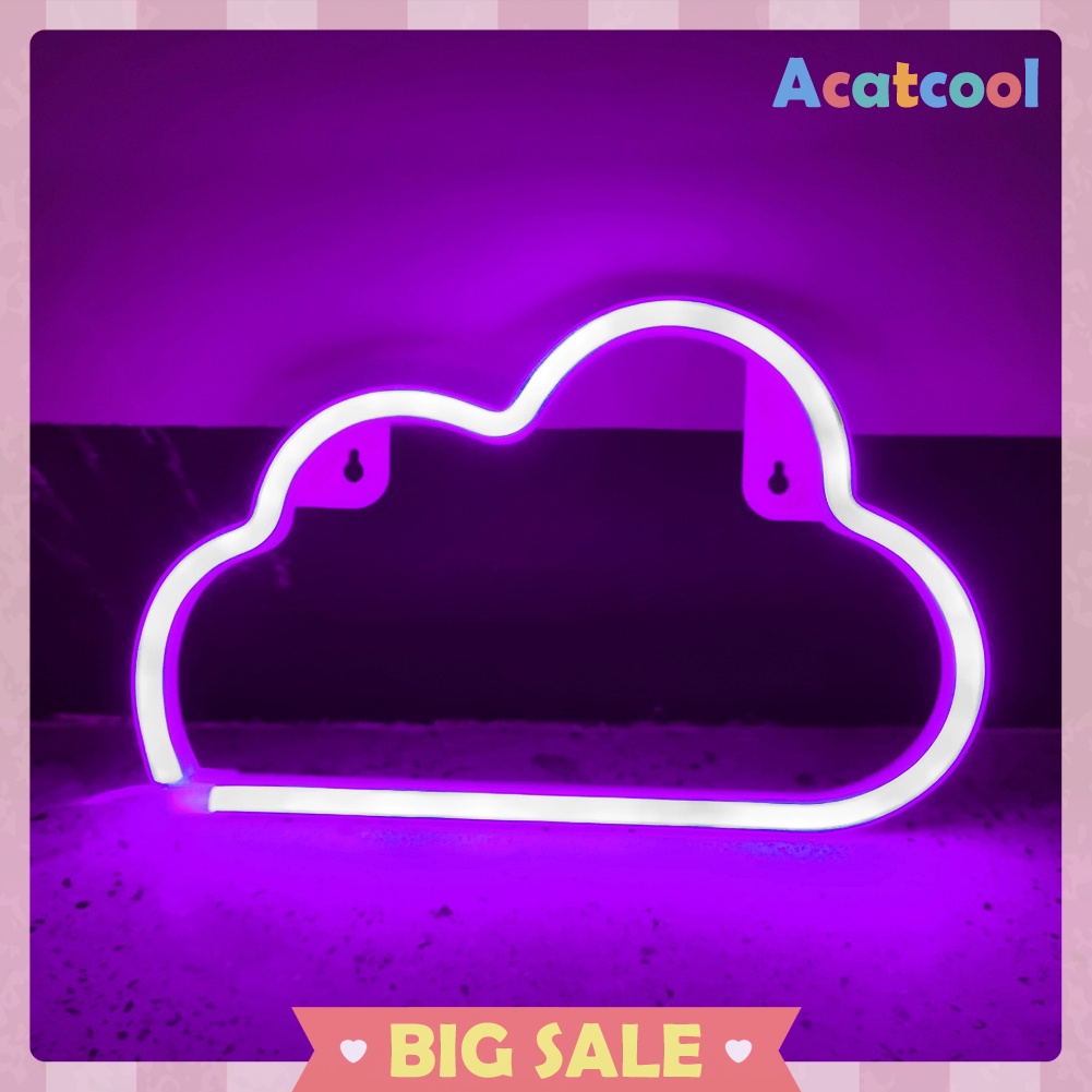 Cartoon Cloud Shaped Sign Neon Lights USB Battery Operated Art Hanging Lamp