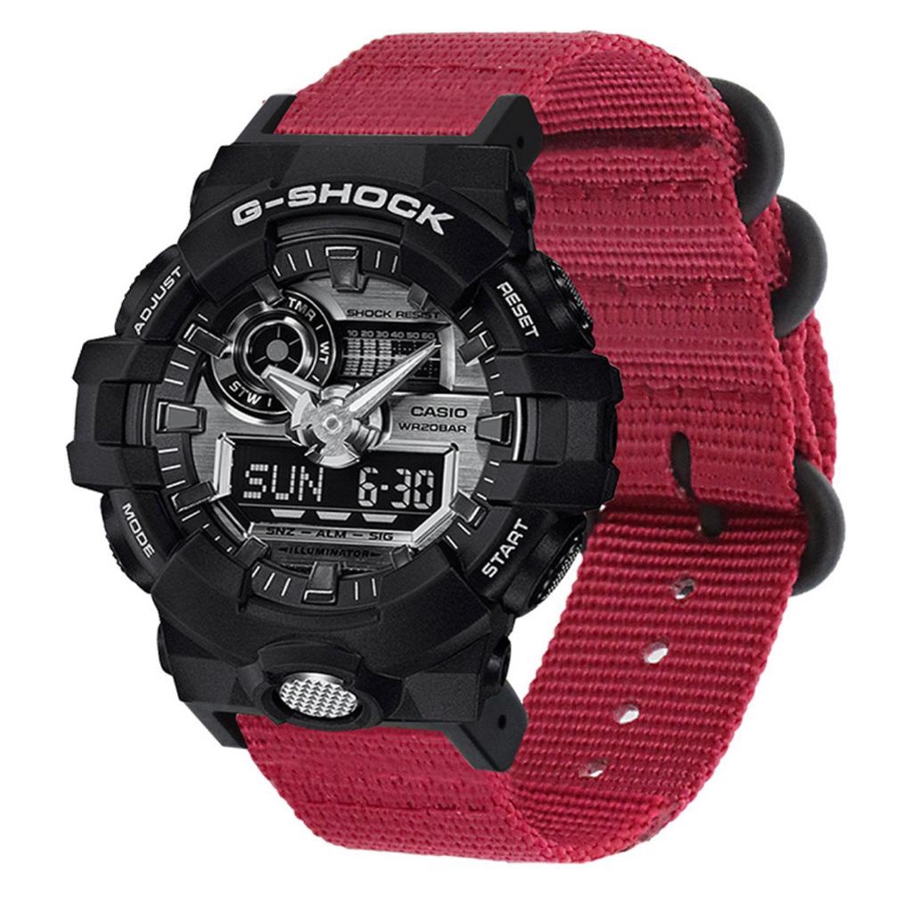 Strap kanvas universal G-SHOCK Casio Nilon Kanvas Strap GD110/110/120 GA110/100 DW5600 DW6900 GA400 dengan Konektor Adaptor stainless