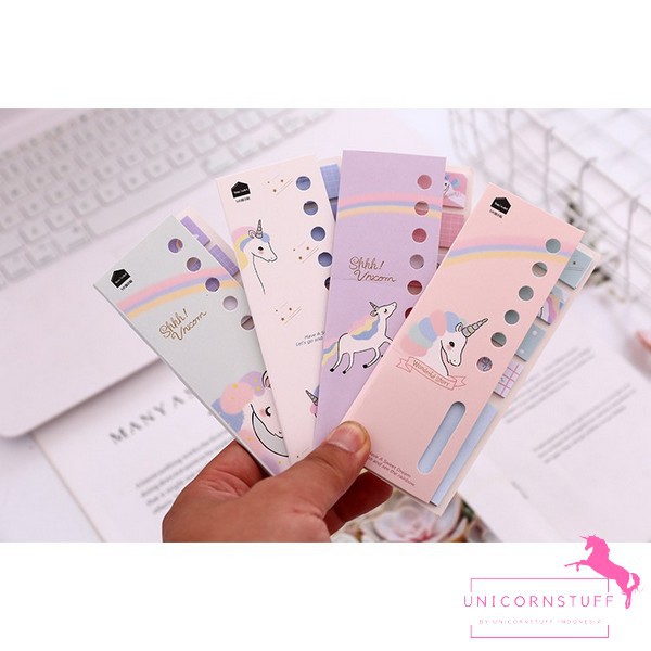 Unicorn Sticky Notes Note Catatan Pembatas Buku Sekolah Anak Perempuan Lucu