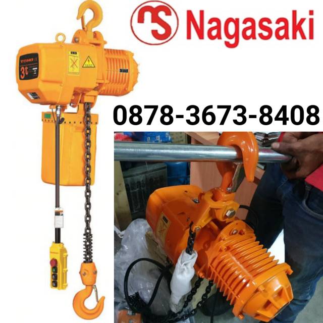 ELECTRIC CHAIN HOIST 3 TON × 6 METER NAGASAKI ELECTRIC LIFTING HOIST 3 PHASE CHAIN BLOCK