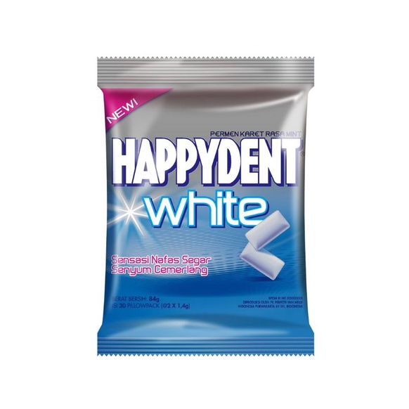 

Happydent White Chewing Gum 30'S Mint 84G