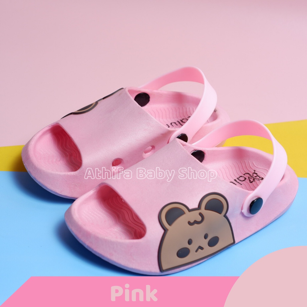 Sepatu Sandal Slop Gunung Anak Balita Bayi Perempuan Karakter Kelinci Beruang Laki Lelaki Cowok Cewe Usia 6 7 8 9 10 11 Bulan 1 2 3 4 5 6 7 Tahun Sendal Karet PCU Import -Laluna- 21337