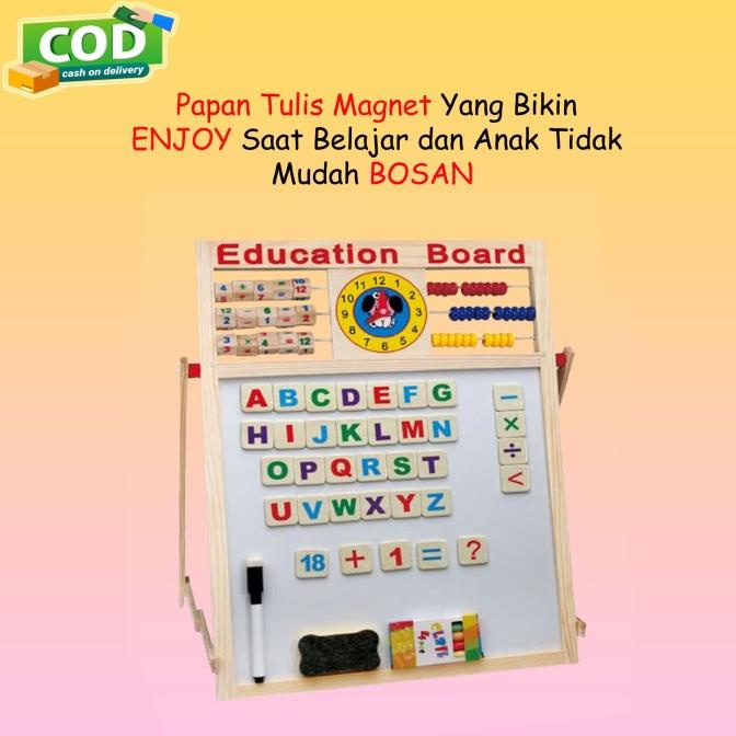 

Papan Tulis Magnet Drawing Board Sempoa Alphabet Mainan Edukasi Anak