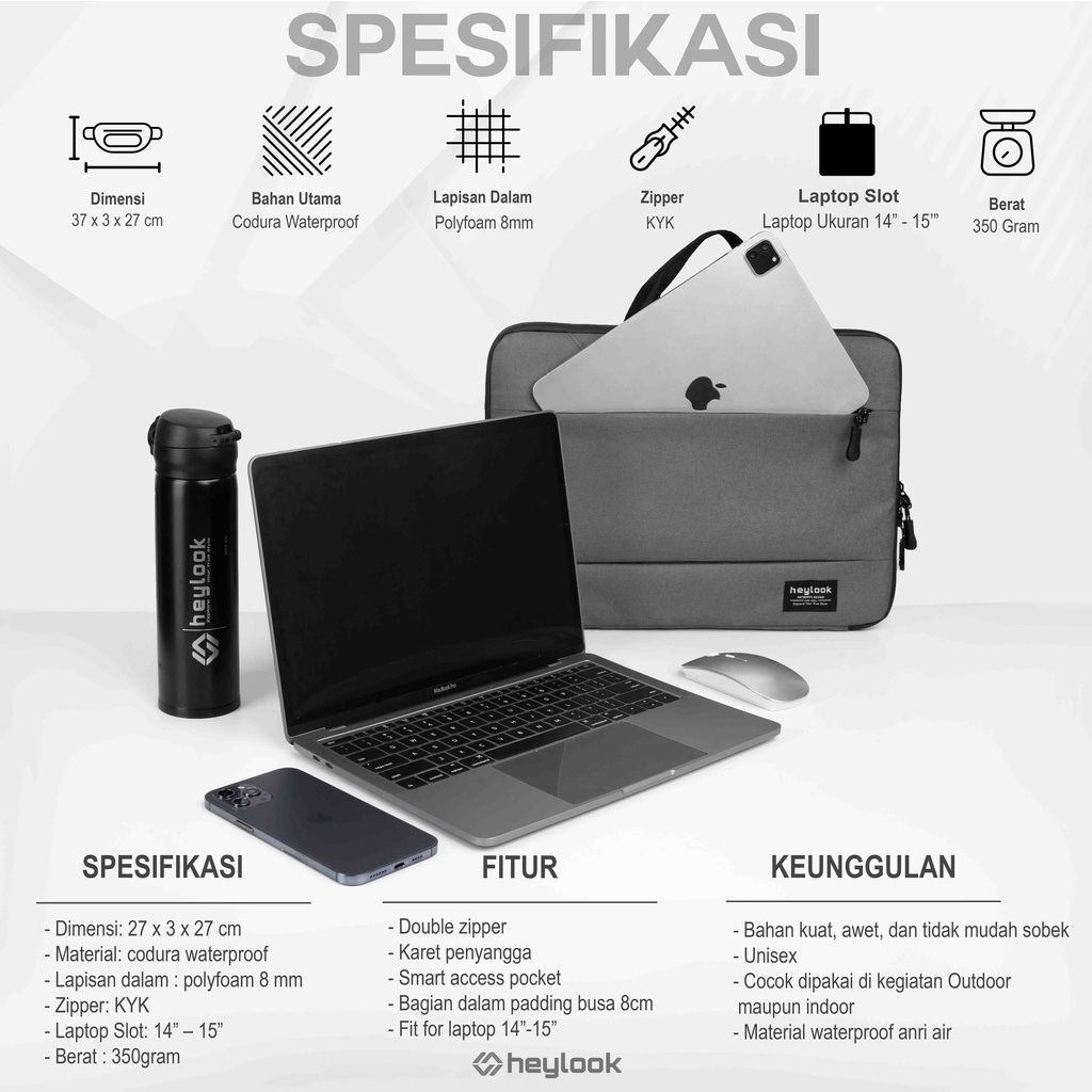 TAS LAPTOP ANTI AIR LAPTOP CASE COVER LAPTOP PRIA WANITA PELINDUNG LAPTOP NOTEBOOK MACBOOK AIR PRO ASUS ACER LENOVO HP SAMSUNG TOSHIBA DELL WATERPROOF 12 13 14 15 INCH