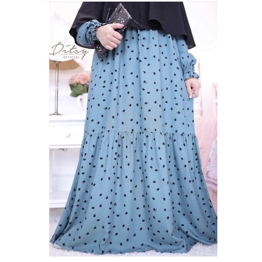 Ready siap kirim Preloved Ditsy Cat teal size M like new