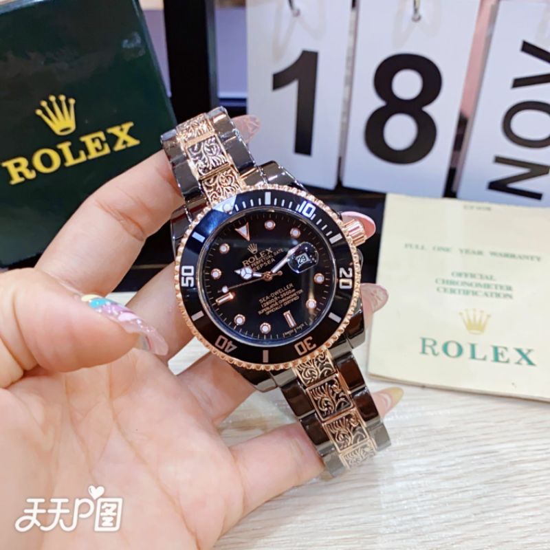 jam tangan pria rolex motif rantai batik kw