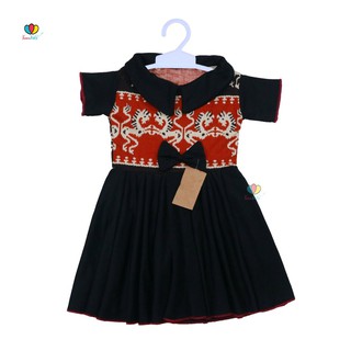 Dress Aqila uk 1 2  Tahun  Model Kerah Lengan Polos Batik  