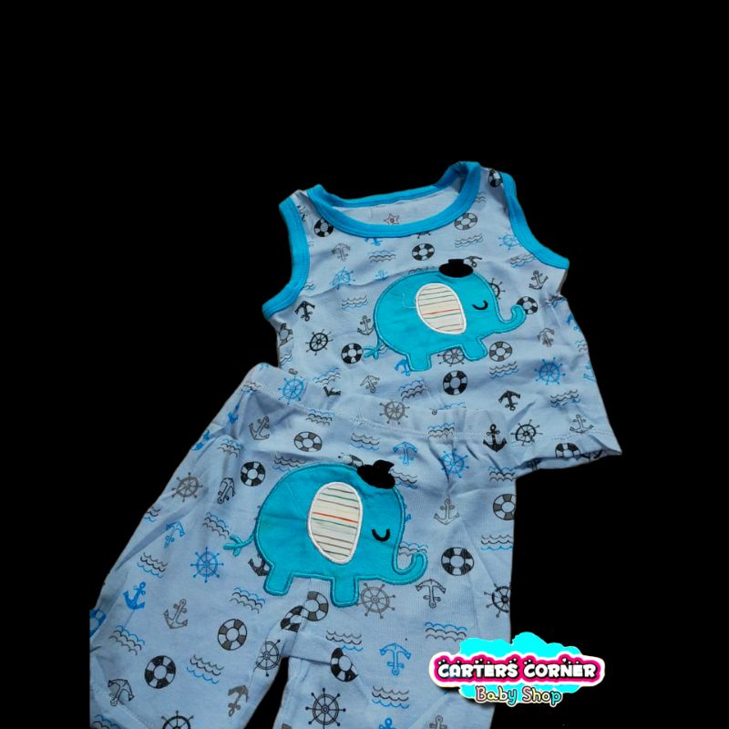 BLUEFLY SIZE 3- 24 M ISI 2 SET SETELAN BAJU BAYI TANGAN KUTUNG + CELANA PENDEK BLUEFLY SETELAN OBLONG SINGLET KUTUNG / SETELAN PANJANG + PANJANG