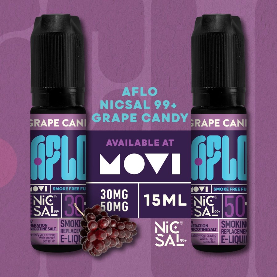 MOVI NICSAL99+ AFLO SALTNIC GRAPE CANDY SALT NIC AFLO GRAPE LOLLIPOP CANDY